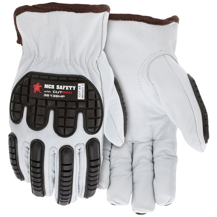 Leather Drivers A5 Cut Resistant Work Gloves with Goatskin Grain Leather and Hypermax Liner, Keystone Thumb, 1/Pair