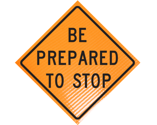 48 x 48 Non-Reflective, Vinyl Roll-Up Sign with 1 Set of Fiberglass Ribs