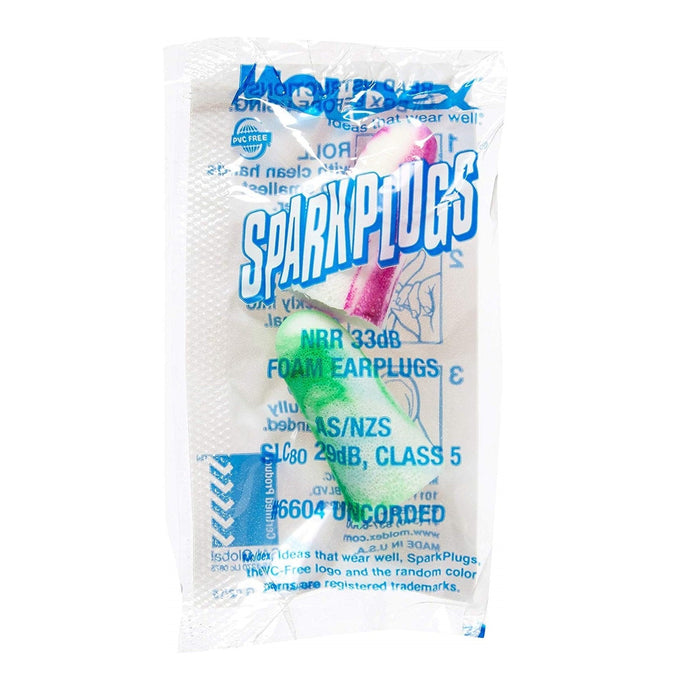 Moldex 6604 SparkPlugs Uncorded, Disposable Earplugs NRR (Noise Reduction Rating) 33 Decibels, 200 Pair / Box