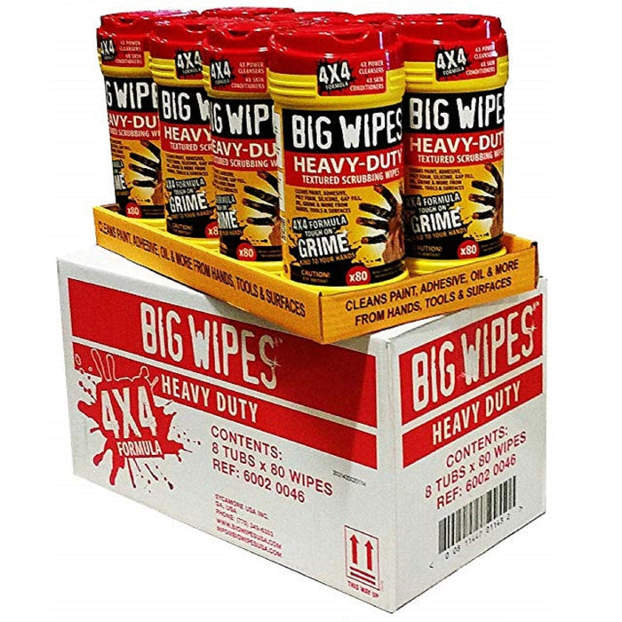 Big Wipes Heavy Duty 4 x 4 Dual Side Cleaning Wipes, 80 Wipes per Tub
