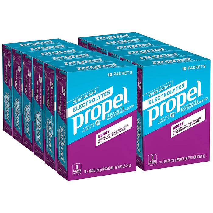 Propel ZERO Sugar - 0.08oz Powder Sticks - Electrolyte Water Beverage Mix (Each pack mixes with 20 fluid oz of water)