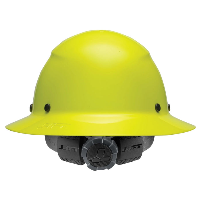 DAX Fiber Reinforced Resin Hard Hat, Full Brim with 6 Point Ratchet Suspension