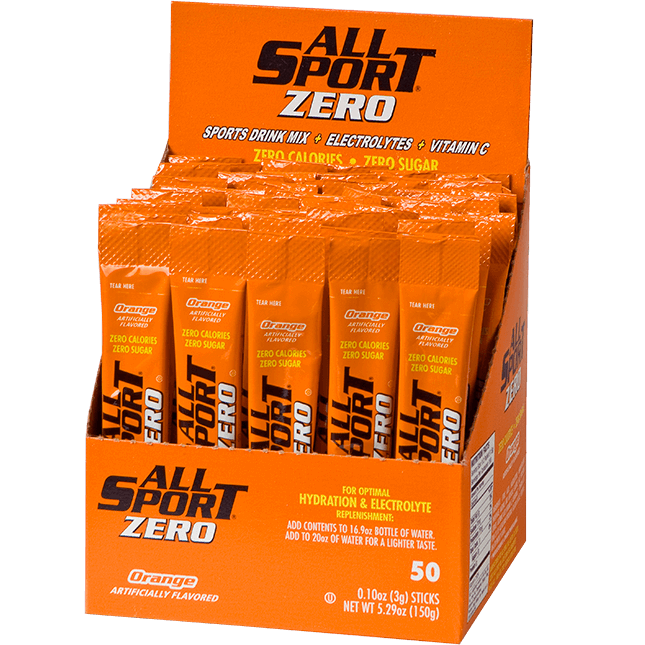 All Sport Powder Hydration Sticks, Low Calorie, Performance Electrolyte Drink Mix, Sugar Free, 2x Potassium, 3 Grams/Stick, 50 Sticks per Box