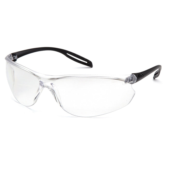 Pyramex Neshoba S9710ST, Clear H2X Anti-Fog Lens with Black Temples