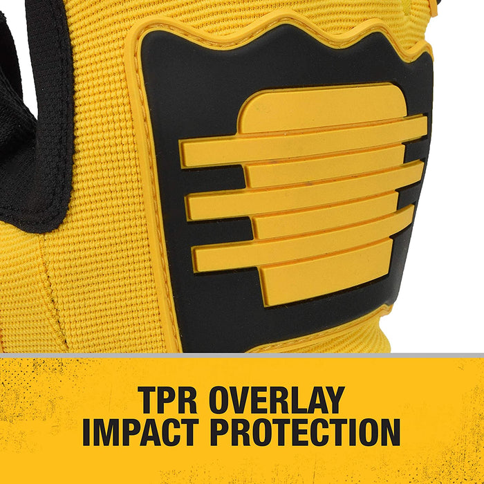 Dewalt DPG781 Performance Mechanic Work Glove with Anti-Slip PVC Overlay, Yellow / Black, 1 Pair - BHP Safety Products