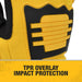 Dewalt DPG781 Performance Mechanic Work Glove with Anti-Slip PVC Overlay, Yellow / Black, 1 Pair - BHP Safety Products